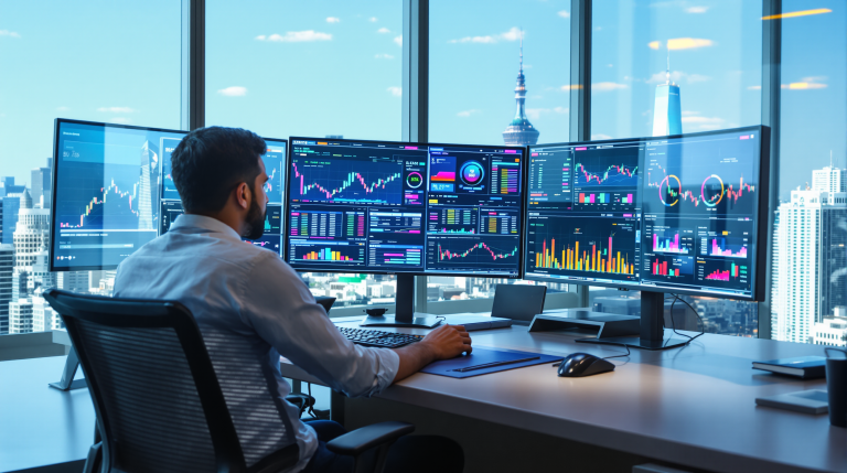A pricing analyst leverages AI-driven dashboards to optimize pricing strategies and market positioning in real-time.