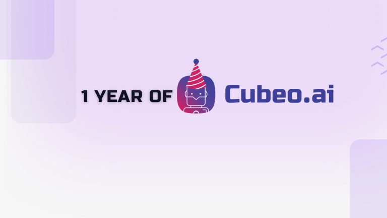Celebrating 1 Year of Cubeo AI empowering businesses with no-code AI agent building and automation.