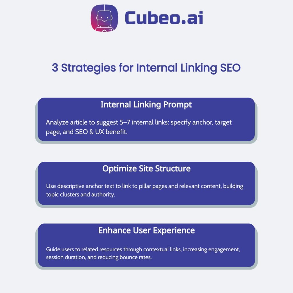 3 Strategies for Internal Linking SEO: Internal Linking Prompt, Optimize Site Structure, Enhance User Experience