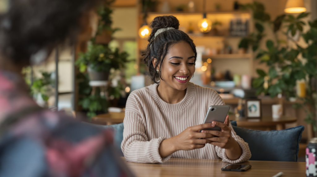 Startup founder reviews essential AI statistics and insights on her phone, gaining a competitive edge in 2025.